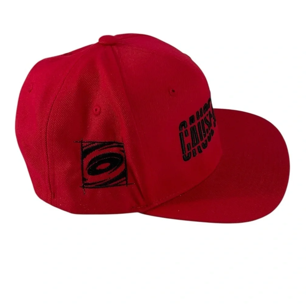 Carolina Hurricanes Snapback Hat Red  Embroidered Cause Chaos Playoffs Zephyr